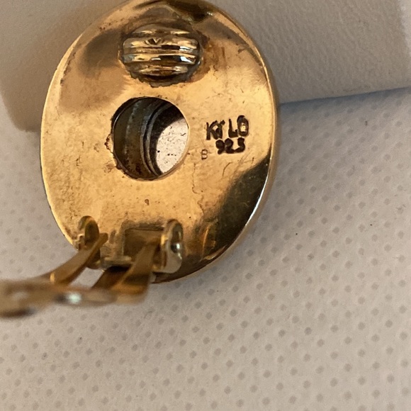 Gorgeous gold wash sterling silver & amethyst clip earrings by Kai Yin Lo (KYLO) - Picture 4 of 5